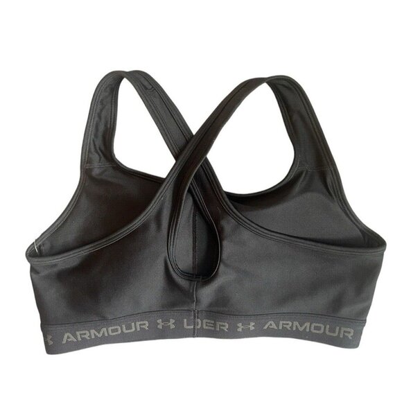 Under Armour Crossback Mid Impact Sports Bra Small Jet Black Women’s Size XL - Picture 4 of 6
